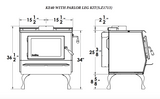 Blaze King KE40 Dimensions Legs