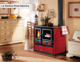 La Nordica - Rosa XXL Wood Cooker - Black Steel or Majolica