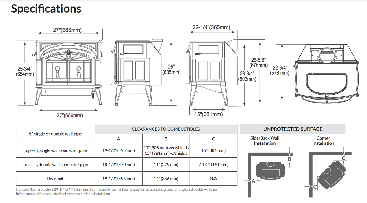 Vermont Castings Encore 2040-CAT-C Static Floor Display - One Only Vermont Castings Encore 2040-CAT-C Static Floor Display - One Only