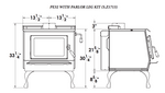 Blaze King Princess PE32 Dimensions Legs