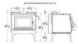 Blaze King Princess PE32 Dimensions Legs
