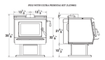 Blaze King Princess PE32 Dimensions Pedestal