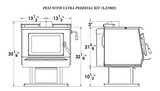 Blaze King Princess PE32 Dimensions Pedestal