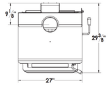 Blaze King Princess PE32 Dimensions Top View
