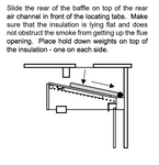 Diagram showing how to install a Regency H2100 baffle on top of an air channel with text instructions.