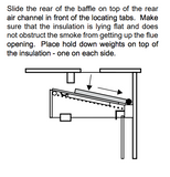 Diagram showing how to install a Regency H2100 baffle on top of an air channel with text instructions.